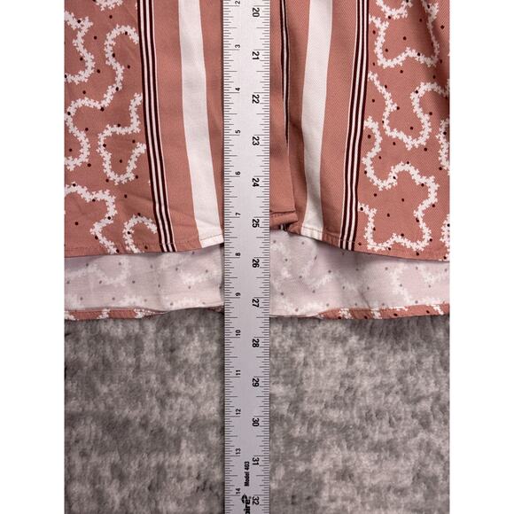 New REISS Blouse US 6 Womens Camilla Pink Scarf Print Oversize Button Down - Picture 6 of 8